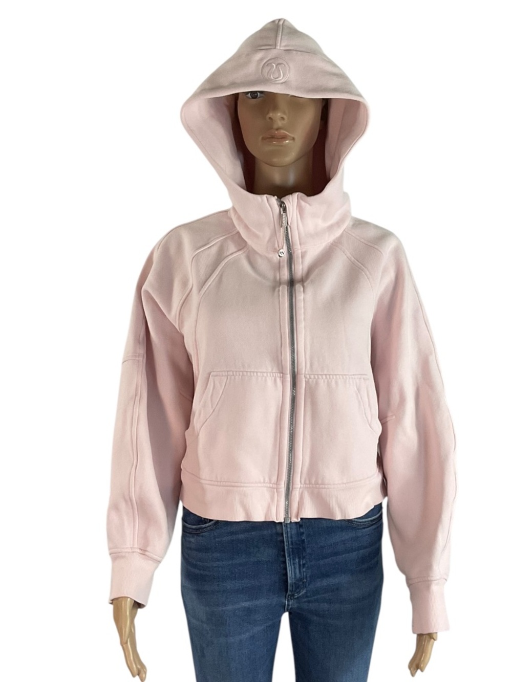 Lululemon Scuba Oversized Full-Zip Hoodie Pale Pink M/L style LW3HTLS